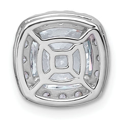 14k White Gold 3 carat Certified Lab Grown Diamond VS+ F+ Cushion Complete Halo Chain Slide Pendant