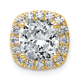 14k 3 carat Lab Grown Diamond VS+ F+ Cushion Complete Halo Chain Slide Pendant