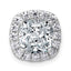 14k White Gold 3 1/2 carat Lab Grown Diamond VS+ F+ Cushion Complete Halo Chain Slide Pendant