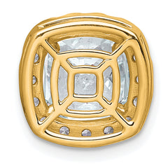 14k 3 1/2 carat Certified Lab Grown Diamond VS+ F+ Cushion Complete Halo Chain Slide Pendant