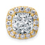 14k 3 1/2 carat Lab Grown Diamond VS+ F+ Cushion Complete Halo Chain Slide Pendant