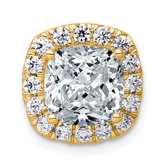 14k 3 1/2 carat Lab Grown Diamond VS+ F+ Cushion Complete Halo Chain Slide Pendant