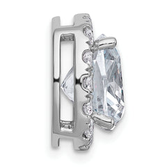 14k White Gold 4 5/8 carat Certified Lab Grown Diamond VS+ F+ Cushion Complete Halo Chain Slide Pendant
