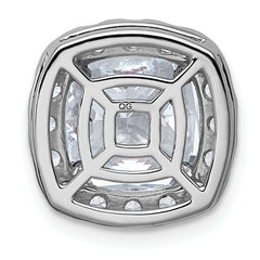 14k White Gold 4 5/8 carat Lab Grown Diamond VS+ F+ Cushion Complete Halo Chain Slide Pendant