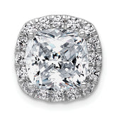 14k White Gold 4 5/8 carat Certified Lab Grown Diamond VS+ F+ Cushion Complete Halo Chain Slide Pendant