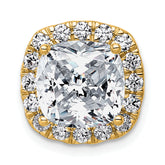 14k 4 5/8 carat Lab Grown Diamond VS+ F+ Cushion Complete Halo Chain Slide Pendant