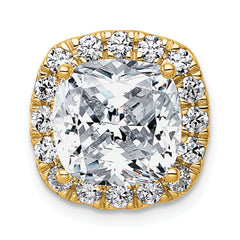 14k 4 5/8 carat Certified Lab Grown Diamond VS+ F+ Cushion Complete Halo Chain Slide Pendant