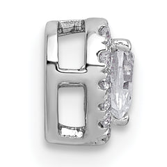 14k White Gold 1/3 carat Lab Grown Diamond VS+ F+ Heart Complete Halo Chain Slide Pendant