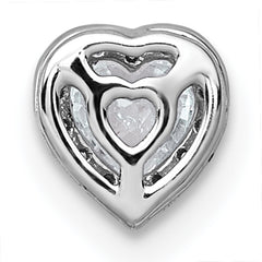 14k White Gold 1/3 carat Lab Grown Diamond VS+ F+ Heart Complete Halo Chain Slide Pendant