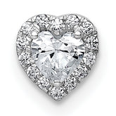 14k White Gold 1/3 carat Lab Grown Diamond VS+ F+ Heart Complete Halo Chain Slide Pendant