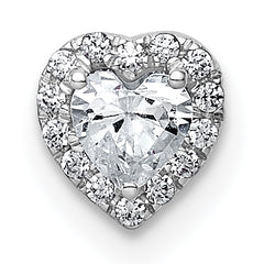 14k White Gold 1/3 carat Lab Grown Diamond VS+ F+ Heart Complete Halo Chain Slide Pendant