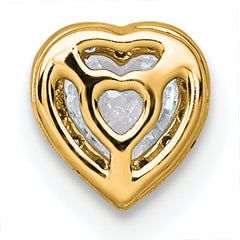 14k 1/3 carat Lab Grown Diamond VS+ F+ Heart Complete Halo Chain Slide Pendant