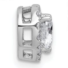 14k White Gold 5/8 carat Lab Grown Diamond VS+ F+ Heart Complete Halo Chain Slide Pendant