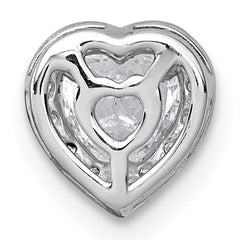 14k White Gold 5/8 carat Lab Grown Diamond VS+ F+ Heart Complete Halo Chain Slide Pendant