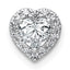14k White Gold 5/8 carat Lab Grown Diamond VS+ F+ Heart Complete Halo Chain Slide Pendant