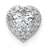14k White Gold 5/8 carat Lab Grown Diamond VS+ F+ Heart Complete Halo Chain Slide Pendant