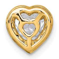 14k 5/8 carat Lab Grown Diamond VS+ F+ Heart Complete Halo Chain Slide Pendant