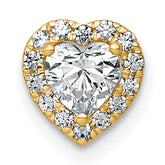 14k 5/8 carat Lab Grown Diamond VS+ F+ Heart Complete Halo Chain Slide Pendant