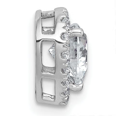 14k White Gold 1 1/5 carat Certified Lab Grown Diamond VS+ F+ Trillion Complete Halo Chain Slide Pendant