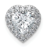 14k White Gold 1 1/5 carat Certified Lab Grown Diamond VS+ F+ Trillion Complete Halo Chain Slide Pendant