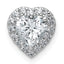 14k White Gold 1 1/5 carat Lab Grown Diamond VS+ F+ Trillion Complete Halo Chain Slide Pendant