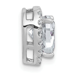 14k White Gold 1 3/4 carat Certified Lab Grown Diamond VS+ F+ Heart Complete Halo Chain Slide Pendant