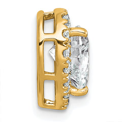 14k 2 3/8 carat Certified Lab Grown Diamond VS+ F+ Heart Complete Halo Chain Slide Pendant