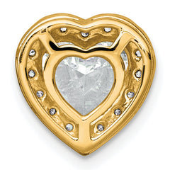 14k 2 3/8 carat Certified Lab Grown Diamond VS+ F+ Heart Complete Halo Chain Slide Pendant