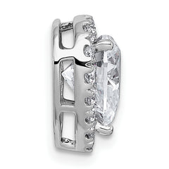 14k White Gold 3 carat Lab Grown Diamond VS+ F+ Heart Complete Halo Chain Slide Pendant