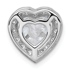 14k White Gold 3 carat Lab Grown Diamond VS+ F+ Heart Complete Halo Chain Slide Pendant