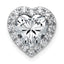 14k White Gold 3 carat Certified Lab Grown Diamond VS+ F+ Heart Complete Halo Chain Slide Pendant