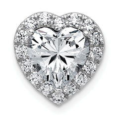 14k White Gold 3 carat Lab Grown Diamond VS+ F+ Heart Complete Halo Chain Slide Pendant