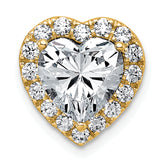 14k 3 carat Lab Grown Diamond VS+ F+ Heart Complete Halo Chain Slide Pendant