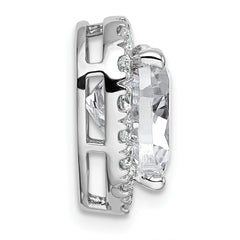 14k White Gold 3 5/8 carat Lab Grown Diamond VS+ F+ Heart Complete Halo Chain Slide Pendant
