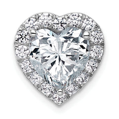 14k White Gold 3 5/8 carat Lab Grown Diamond VS+ F+ Heart Complete Halo Chain Slide Pendant