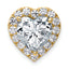 14k 3 5/8 carat Certified Lab Grown Diamond VS+ F+ Heart Complete Halo Chain Slide Pendant