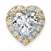 14k 3 5/8 carat Lab Grown Diamond VS+ F+ Heart Complete Halo Chain Slide Pendant