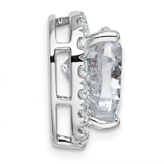 14k White Gold 4 3/4 carat Lab Grown Diamond VS+ F+ Heart Complete Halo Chain Slide Pendant