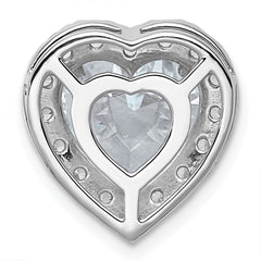 14k White Gold 4 3/4 carat Lab Grown Diamond VS+ F+ Heart Complete Halo Chain Slide Pendant