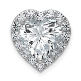 14k White Gold 4 3/4 carat Certified Lab Grown Diamond VS+ F+ Heart Complete Halo Chain Slide Pendant
