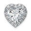14k White Gold 4 3/4 carat Lab Grown Diamond VS+ F+ Heart Complete Halo Chain Slide Pendant