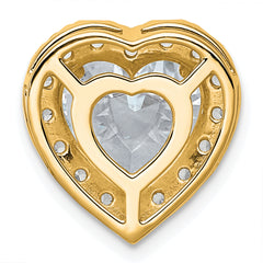 14k 4 3/4 carat Certified Lab Grown Diamond VS+ F+ Heart Complete Halo Chain Slide Pendant