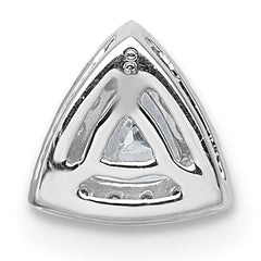14k White Gold 1/3 carat Lab Grown Diamond VS+ F+ Trillion Complete Halo Chain Slide Pendant