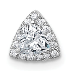 14k White Gold 1/3 carat Lab Grown Diamond VS+ F+ Trillion Complete Halo Chain Slide Pendant