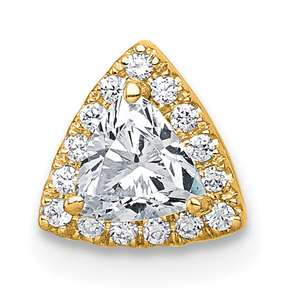 14k 1/3 carat Lab Grown Diamond VS+ F+ Trillion Complete Halo Chain Slide Pendant