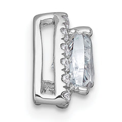 14k White Gold 1/2 carat Lab Grown Diamond VS+ F+ Trillion Complete Halo Chain Slide Pendant