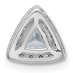 14k White Gold 1/2 carat Lab Grown Diamond VS+ F+ Trillion Complete Halo Chain Slide Pendant