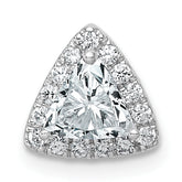 14k White Gold 1/2 carat Lab Grown Diamond VS+ F+ Trillion Complete Halo Chain Slide Pendant