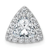 14k White Gold 1 1/3 carat Lab Grown Diamond VS+ F+ Trillion Complete Halo Chain Slide Pendant