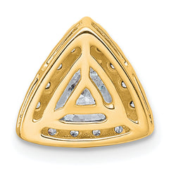 14k 1 1/3 carat Certified Lab Grown Diamond VS+ F+ Trillion Complete Halo Chain Slide Pendant